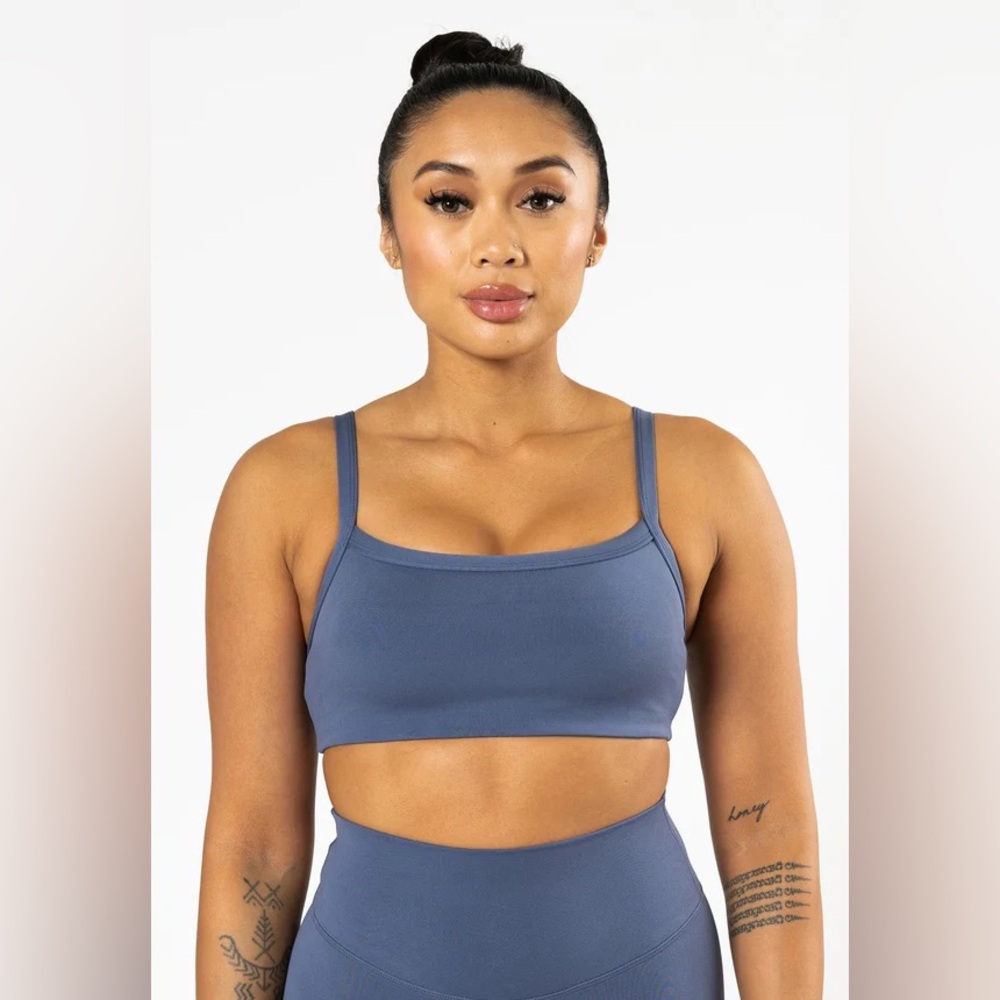 PARAGON Blue Square-Neck Sports Bra